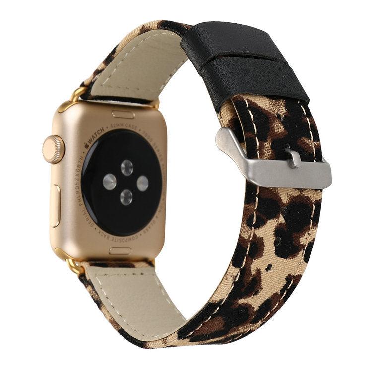 Denim Leather Lined Brown Leopard - Fancy Bands 