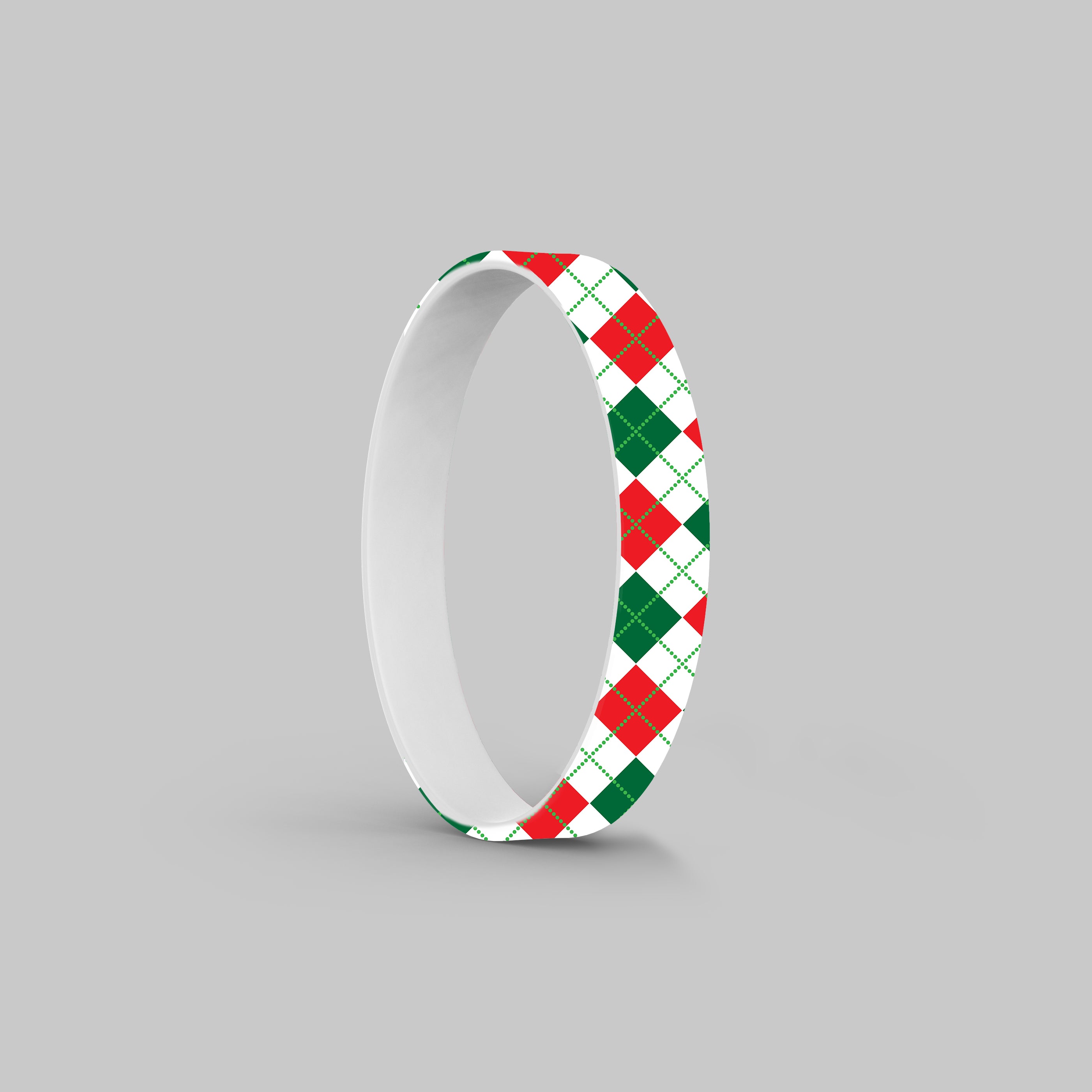 Holiday Argyle Silicone Bracelet Stacks Two Colors Available