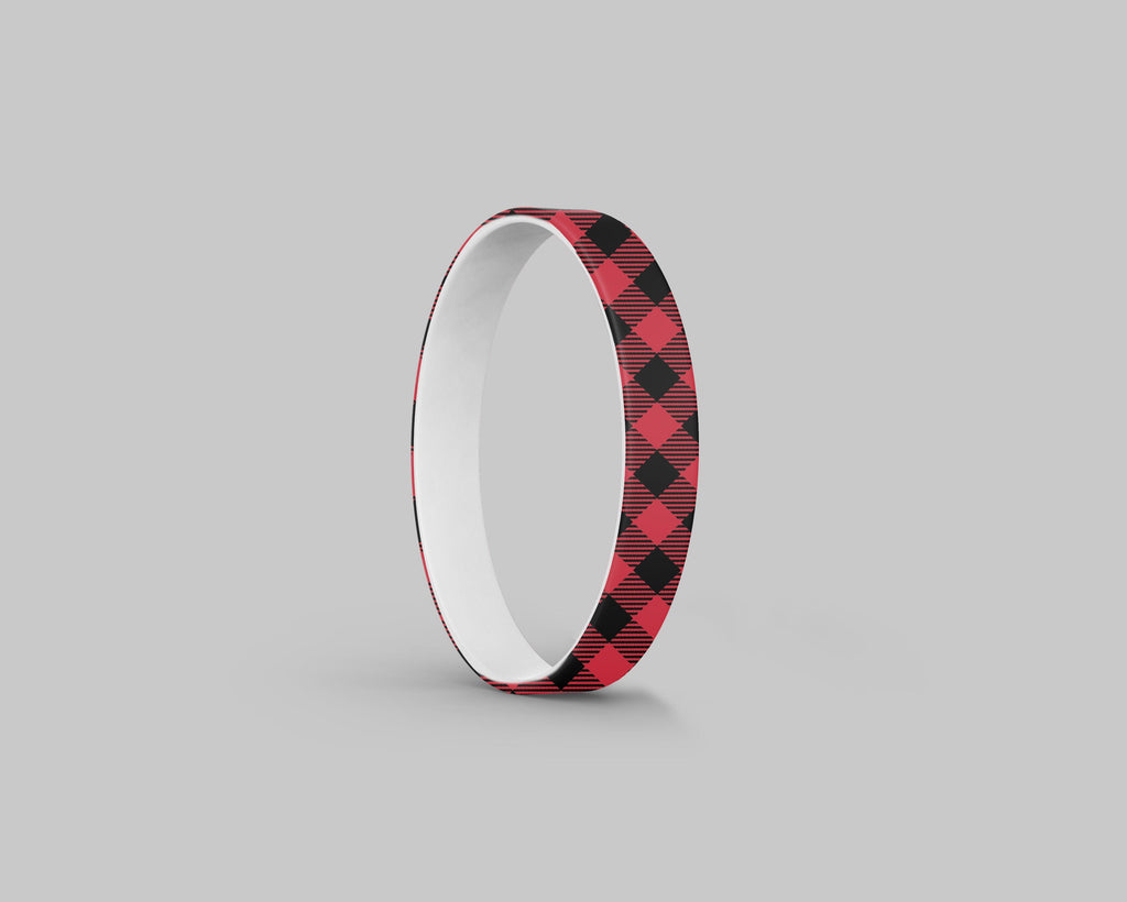 Bull Plaid Silicone Bracelet Stack Two Colors Available - Fancy Bands 