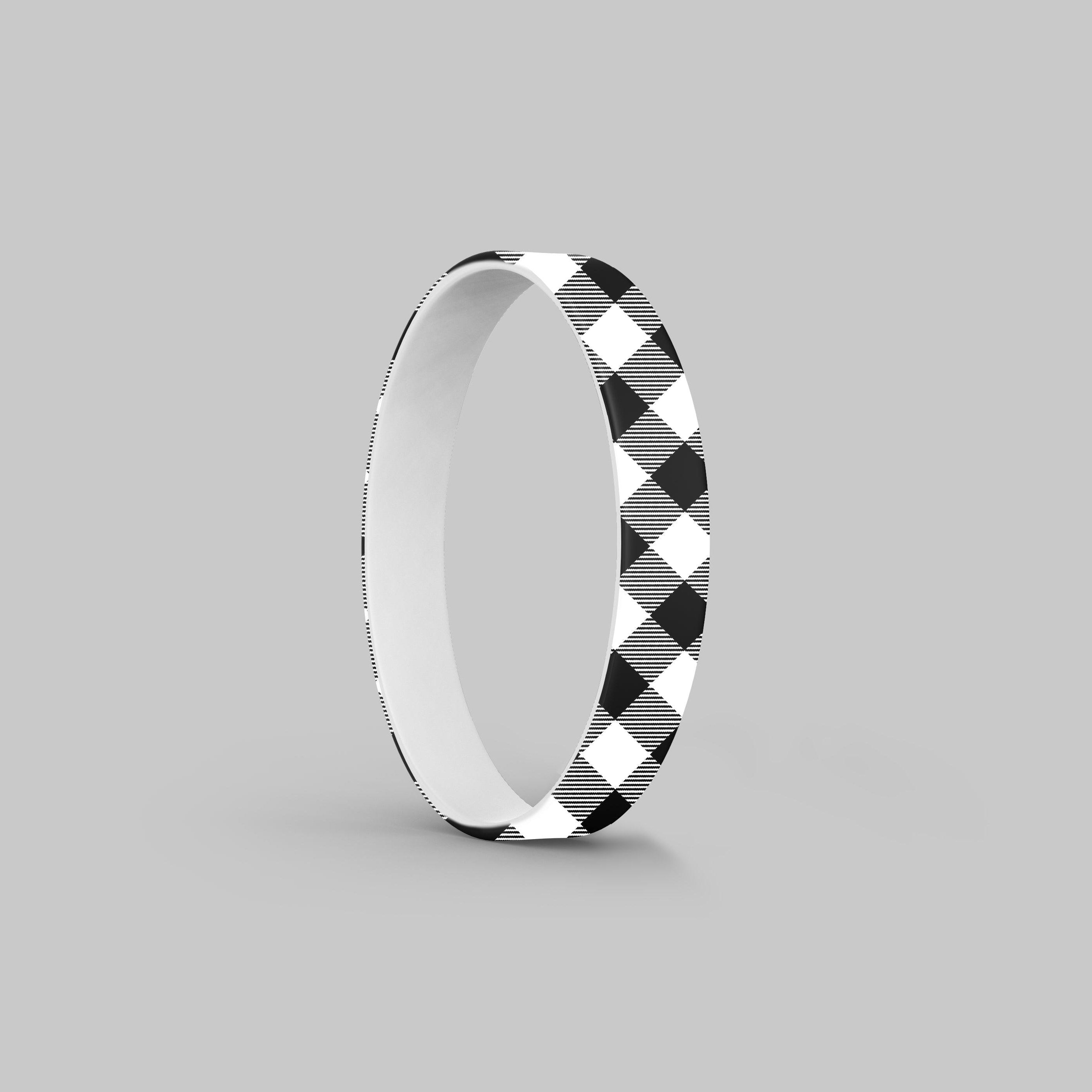Bull Plaid Silicone Bracelet Stack Two Colors Available - Fancy Bands 